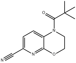 1-Pivaloyl-2,3-dihydro-1H-pyrido[2,3-b][1,4]-oxazine-6-carbonitrile Struktur