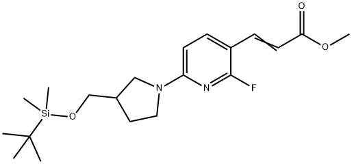 (E)-Methyl 3-(6-(3-((tert-butyldimethylsilyloxy)me thyl)pyrrolidin-1-yl)-2-fluoropyridin-3-yl)acryla Struktur