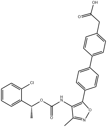 (R)-2-(4'-(4-(((1-(2-chlorophenyl)ethoxy)carbonyl)aMino)-3-Methylisoxazol-5-yl)-[1,1'-biphenyl]-4-yl)acetic acid Struktur