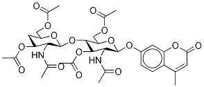 4-Methylumbelliferyl 4-Deoxy--D-chitobiose Peracetate Struktur