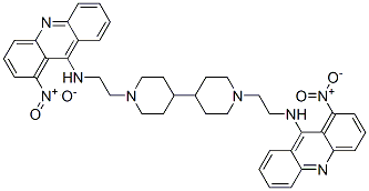 1-nitro-N-[2-[4-[1-[2-[(1-nitroacridin-9-yl)amino]ethyl]-4-piperidyl]- 1-piperidyl]ethyl]acridin-9-amine Struktur