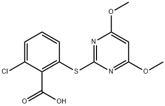 2-Chloro-6-[(4,6-dimethoxy-2-pyrimidinyl)thio]benzoic acid Struktur