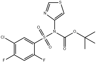 tert-Butyl[(5-chloro-2,4-difluorophenyl)sulfonyl]1,3-thiazol-4-ylcarbamate Struktur