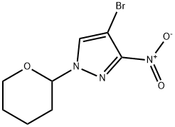 4-broMo-3-nitro-1-(tetrahydro-2H-pyran-2-yl)-1H-pyrazole Struktur