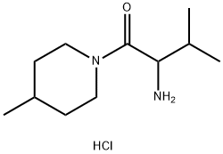 2-Amino-3-methyl-1-(4-methyl-1-piperidinyl)-1-butanone hydrochloride Struktur