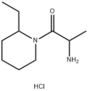 2-Amino-1-(2-ethyl-1-piperidinyl)-1-propanonehydrochloride Struktur