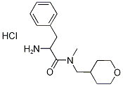 2-Amino-N-methyl-3-phenyl-N-(tetrahydro-2H-pyran-4-ylmethyl)propanamide hydrochloride Struktur