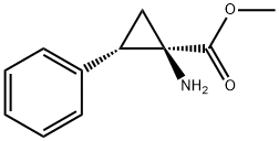 Cyclopropanecarboxylic acid, 1-amino-2-phenyl-, methyl ester, (1R-trans)- Struktur