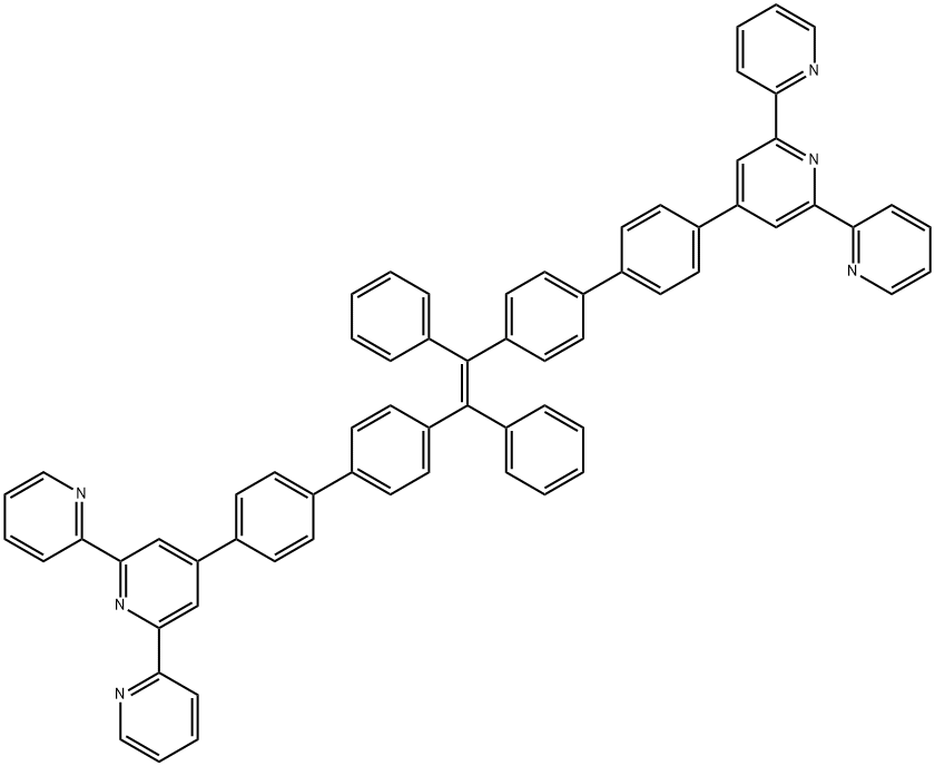 2,2':6',2''-Terpyridine, 4',4''''-[[(1E)-1,2-diphenyl-1,2-ethenediyl]bis([1,1'-biphenyl]-4',4-diyl)]bis- Struktur