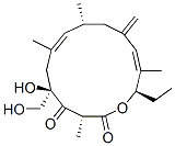 (3R,5R,9R,14R)-3,7,9,13-Tetramethyl-14-ethyl-11-methylene-5-hydroxy-5-(hydroxymethyl)oxacyclotetradeca-7,12-diene-2,4-dione Struktur