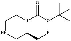 1-Piperazinecarboxylic acid, 2-(fluoromethyl)-, 1,1-dimethylethyl ester, (2R)- Struktur