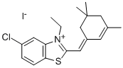 5-CHLORO-3-ETHYL-2-[(E)-(3,5,5-TRIMETHYLCYCLOHEX-2-EN-1-YLIDENE)METHYL]-1,3-BENZOTHIAZOL-3-IUM IODIDE Struktur