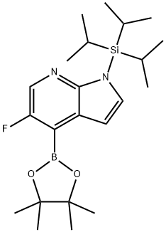 5-Fluoro-4-(4,4,5,5-tetramethyl-1,3,2-dioxaborolan -2-yl)-1-(triisopropylsilyl)-1H-pyrrolo[2,3-b]pyr Struktur