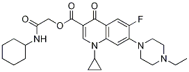 3-Quinolinecarboxylic acid, 1-cyclopropyl-7-(4-ethyl-1-piperazinyl)-6-fluoro-1,4-dihydro-4-oxo-, 2-(cyclohexylaMino)-2-oxoethyl ester Struktur