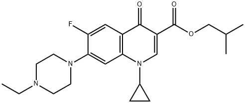 3-Quinolinecarboxylic acid, 1-cyclopropyl-7-(4-ethyl-1-piperazinyl)-6-fluoro-1,4-dihydro-4-oxo-, 2-Methylpropyl ester Struktur