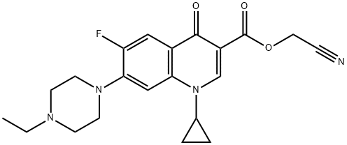 3-Quinolinecarboxylic acid, 1-cyclopropyl-7-(4-ethyl-1-piperazinyl)-6-fluoro-1,4-dihydro-4-oxo-, cyanoMethyl ester Struktur