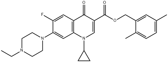 3-Quinolinecarboxylic acid, 1-cyclopropyl-7-(4-ethyl-1-piperazinyl)-6-fluoro-1,4-dihydro-4-oxo-, (2,5-diMethylphenyl)Methyl ester Struktur