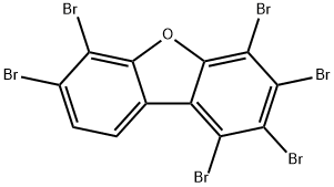 Dibenzofuran, 1,2,3,4,6,7-hexabromo- Struktur