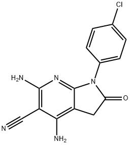 4,6-DIAMINO-1-(4-CHLORO-PHENYL)-2-OXO-2,3-DIHYDRO-1H-PYRROLO[2,3-B]PYRIDINE-5-CARBONITRILE Struktur