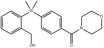 (2-{Dimethyl[4-(morpholine-4-carbonyl)-phenyl]silyl}phenyl)methanol Struktur