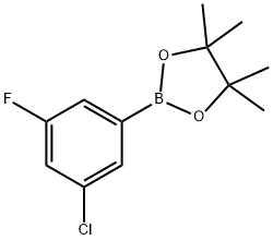 3-Chloro-5-fluoro-(4,4,5,5-tetramethyl-1,3,2-dioxaborolan-2-yl)benzene Struktur