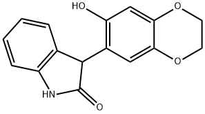 3-(2,3-dihydro-6-hydroxybenzo[b][1,4]dioxin-7-yl)indolin-2-one Struktur