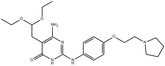 4(3H)-PyriMidinone, 6-aMino-5-(2,2-diethoxyethyl)-2-[[4-[2-(1-pyrrolidinyl)ethoxy]phenyl]aMino]- Struktur