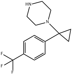 1-(1-(4-(TRIFLUOROMETHYL)PHENYL)CYCLOPROPYL)PIPERAZINE Struktur