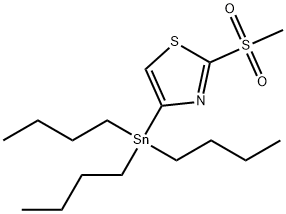 2-(methylsulfonyl)-4-(tributylstannyl)thiazole Struktur