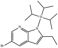 5-Bromo-2-ethyl-1-(triisopropylsilyl)-1H-pyrrolo[2,3-b]pyridine Struktur