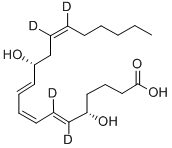 5S-12R-DIHYDROXY-6Z,8E,10E,14Z-EICOSATETRAENOIC-6,7,14,15-D4 ACID 結(jié)構(gòu)式