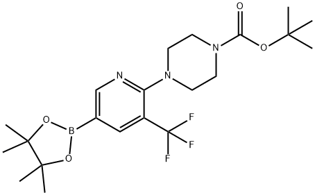 tert-butyl 4-(5-(4,4,5,5-tetraMethyl-1,3,2-dioxaborolan-2-yl)-3-(trifluoroMethyl)pyridin-2-yl)piperazine-1-carboxylate Struktur