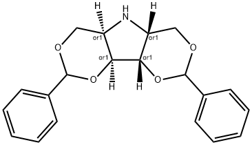 1,3:4,6-Di-O-benzylidene-2,5-dideoxy-2,5-imino-L-iditol (Mixture of Diastereomers) Struktur