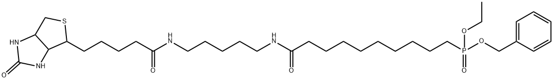 10-Benzyloxyethoxyphosphinyl-N-biotinamidopentyldecanamide Struktur