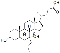 3,7-dihydroxy-7-n-propylcholanoic acid Struktur