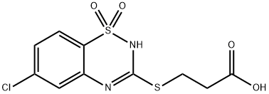 3-[(6-Chloro-2H-1,2,4-benzothiadiazine 1,1-dioxide)-3-ylthio]propanoic acid Struktur