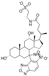 (N-(7-(nitrobenz-2-oxa-1,3-diazol-4-yl))-7-amino-3alpha,12alpha-dihydroxycholan-24-oyl)-2-aminoethanesulfonate Struktur