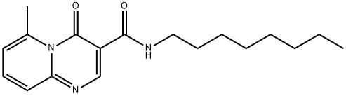 2-methyl-N-octyl-10-oxo-1,7-diazabicyclo[4.4.0]deca-2,4,6,8-tetraene-9 -carboxamide Struktur