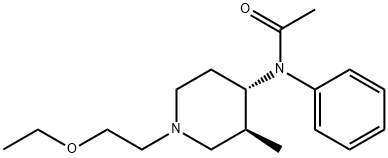 N-[(3S,4R)-1-(2-ethoxyethyl)-3-methyl-4-piperidyl]-N-phenyl-acetamide Struktur