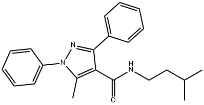 1,3-Diphenyl-5-methyl-N-(3-methylbutyl)-1H-pyrazole-4-carboxamide Struktur