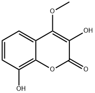 3,8-dihydroxy-4-methoxycoumarin Struktur