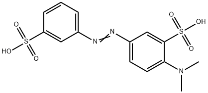 2-dimethylamino-5-(3-sulfophenyl)diazenyl-benzenesulfonic acid Struktur