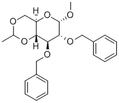 METHYL-2,3-DI-O-BENZYL-4,6-O-ETHYLIDENE-ALPHA-D-GLUCOPYRANOSIDE Struktur