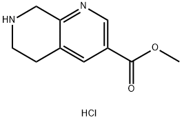 Methyl5,6,7,8-tetrahydro-1,7-naphthyridine-3-carboxylatehydrochloride Struktur