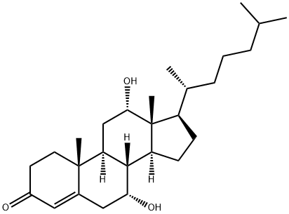 7 alpha,12 alpha-dihydroxy-5-cholesten-3-one Struktur