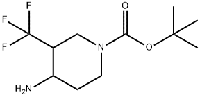 tert-butyl 4-aMino-3-(trifluoroMethyl)piperidine-1-carboxylate(isoMer 2) Struktur