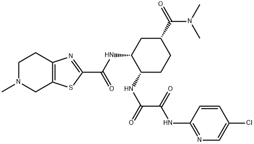 EthanediaMide, N1-(5-chloro-2-pyridinyl)-N2-[(1S,2R,4R)-4-[(diMethylaMino)carbonyl]-2-[[(4,5,6,7-tetrahydro-5-Methylthiazolo[5,4-c]pyridin-2-yl)carbonyl]aMino]cyclohexyl]- Struktur