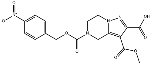 3-(Methoxycarbonyl)-5-((4-nitrobenzyloxy)carbonyl)-4,5,6,7-tetrahydropyrazolo[1,5-a]pyrazine-2-carbo Struktur