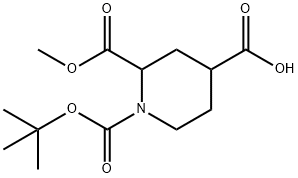 1-BOC-2-(Methoxycarbonyl)piperidin-4-carboxylic acid Struktur