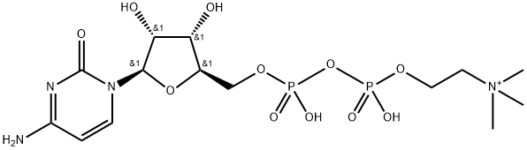 Cytidine 5'-(trihydrogen diphosphate), mono[2-(trimethylammonio)ethyl] ester  Struktur